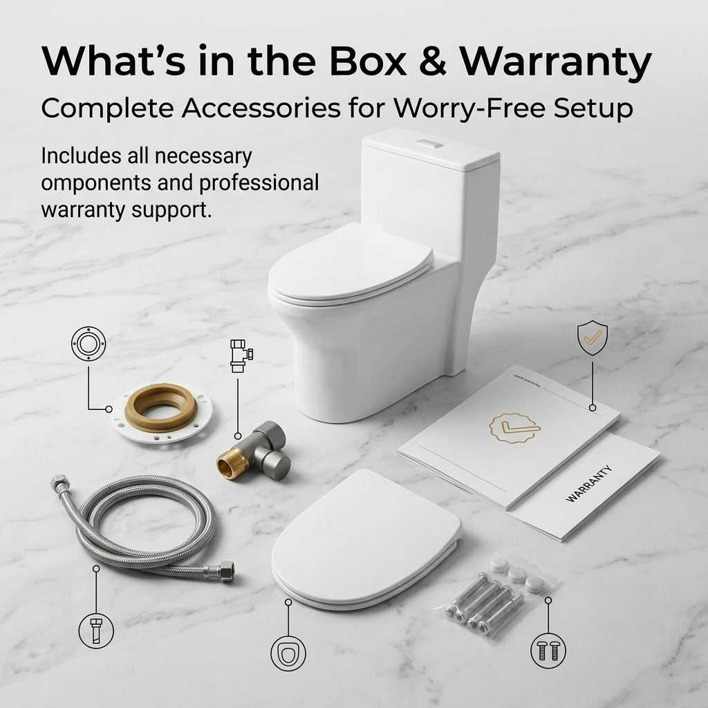 Unari Home Vertical Tank One Piece Siphonic Toilet with Soft Close Seat