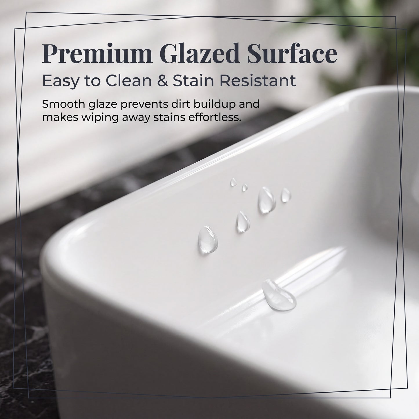 Unari Home Rectangular Ceramic Vessel Basin 50 cm