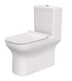 مرحاض قطعة واحدة (Unari Home Square Edge Washdown) مع مقعد إغلاق ناعم
