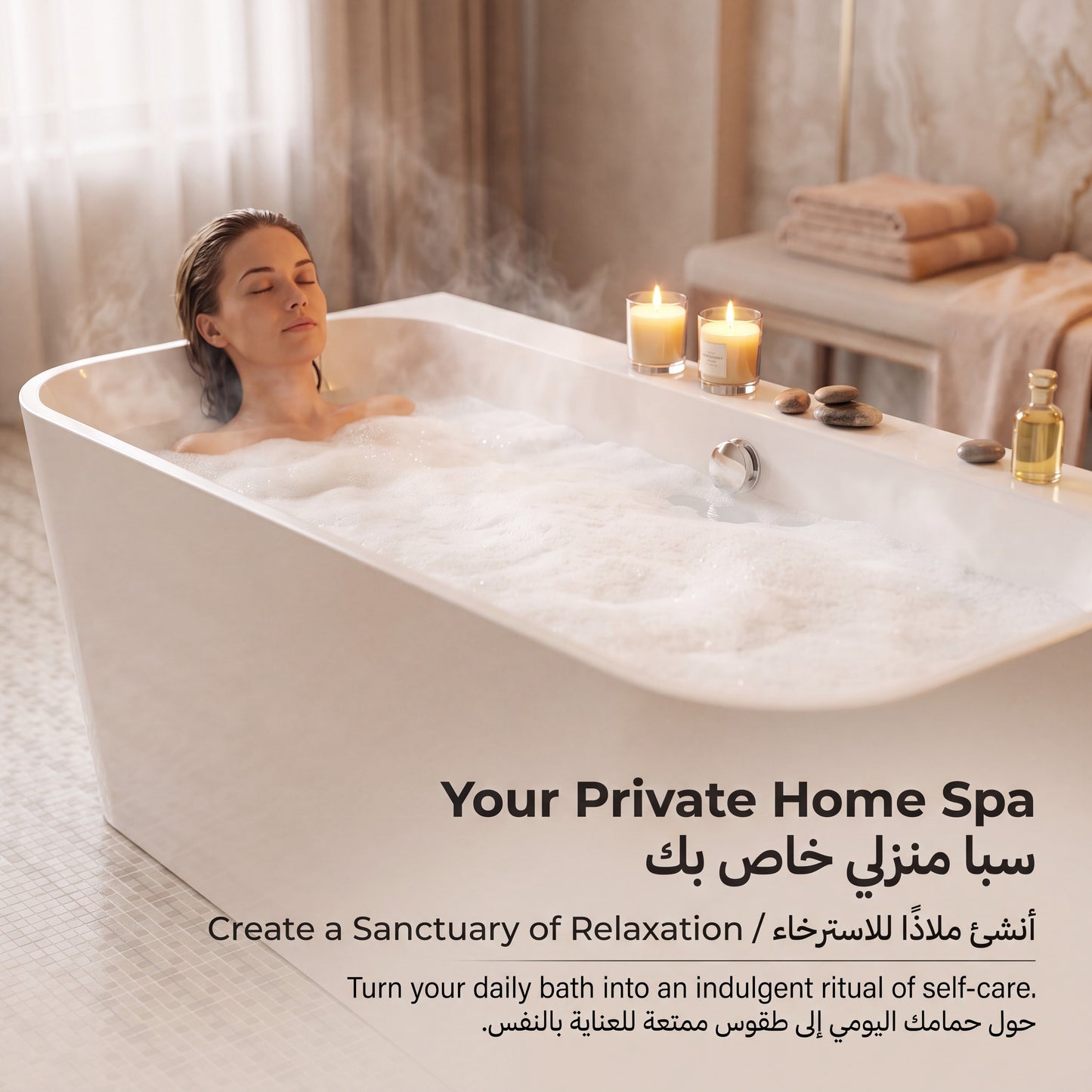 Unari Home Back to Wall Acrylic Bathtub 170 cm, Gloss White