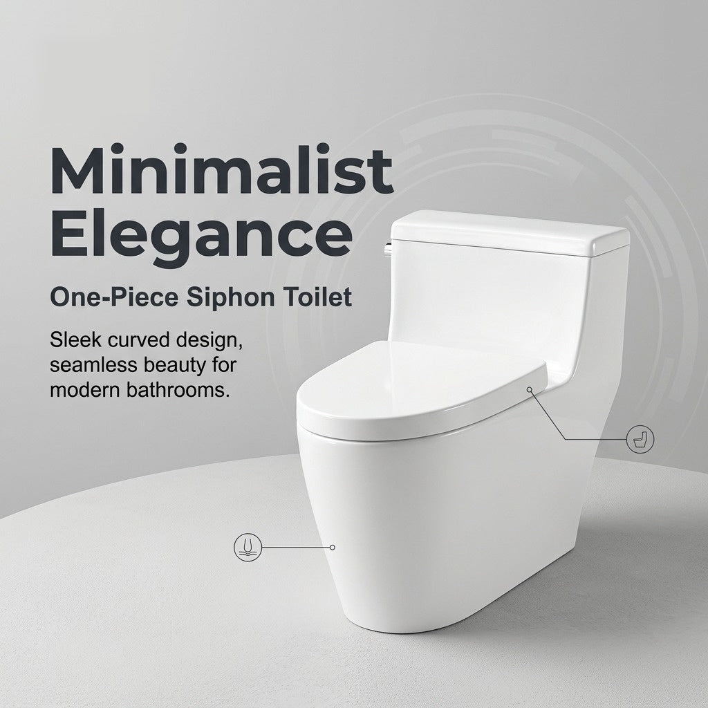 Unari Home One Piece Siphonic Toilet with Soft Close Seat