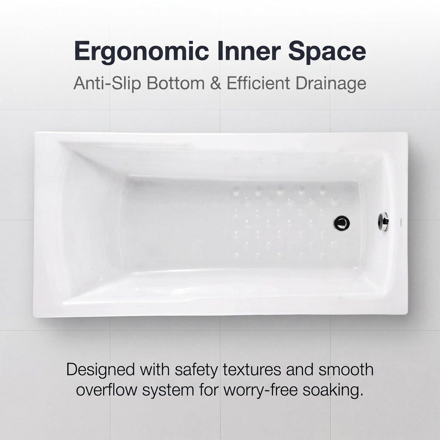 Unari Home Drop-In Acrylic Bathtub 150 cm, Gloss White