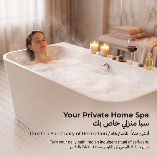 Unari Home Back to Wall Acrylic Bathtub 170 cm, Gloss White