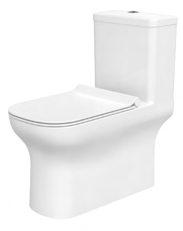مرحاض قطعة واحدة (Unari Home Square Edge Washdown) مع مقعد إغلاق ناعم