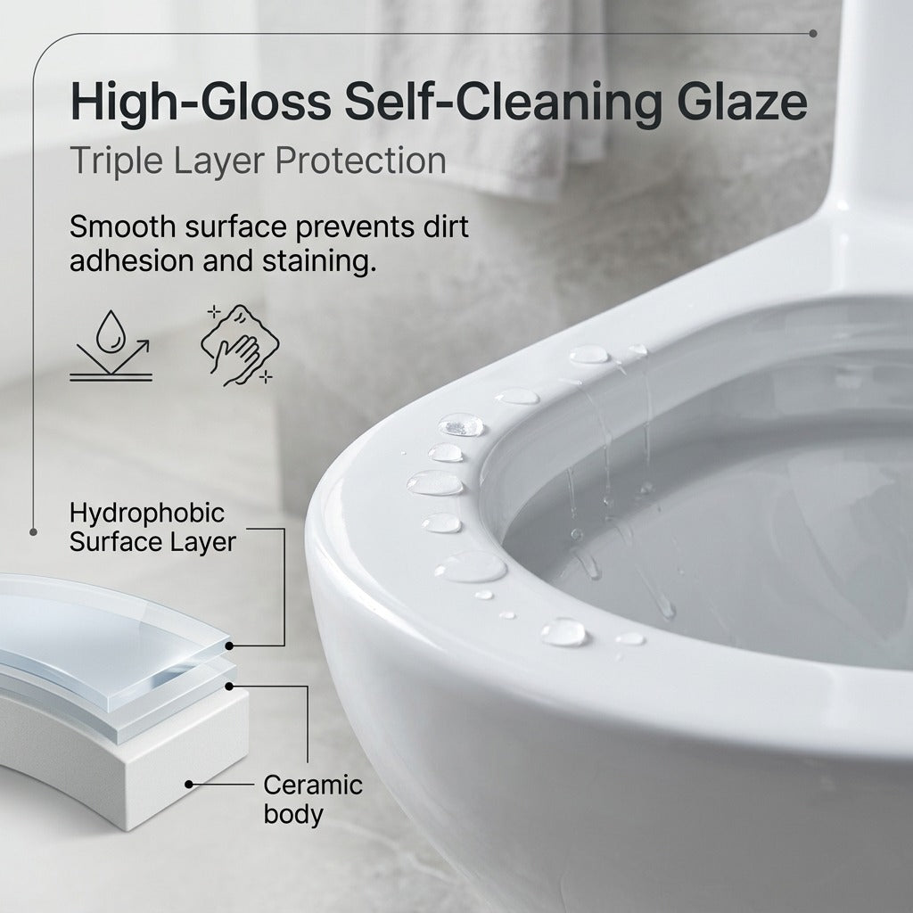 مرحاض قطعة واحدة (Unari Home Square Edge Washdown) مع مقعد إغلاق ناعم